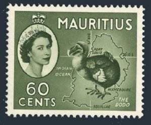 Mauritius 261,MNH.Michel 253. Map and Dodo,1954.