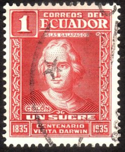 1936, Ecuador 1S, Used, Sc 344