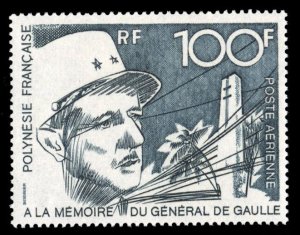 French Polynesia C88, $62.50, 1972 de Gaulle, never hinged
