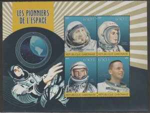 GABON - 2015 - Space Pioneers - Perf 4v Sheet - MNH - Private Issue