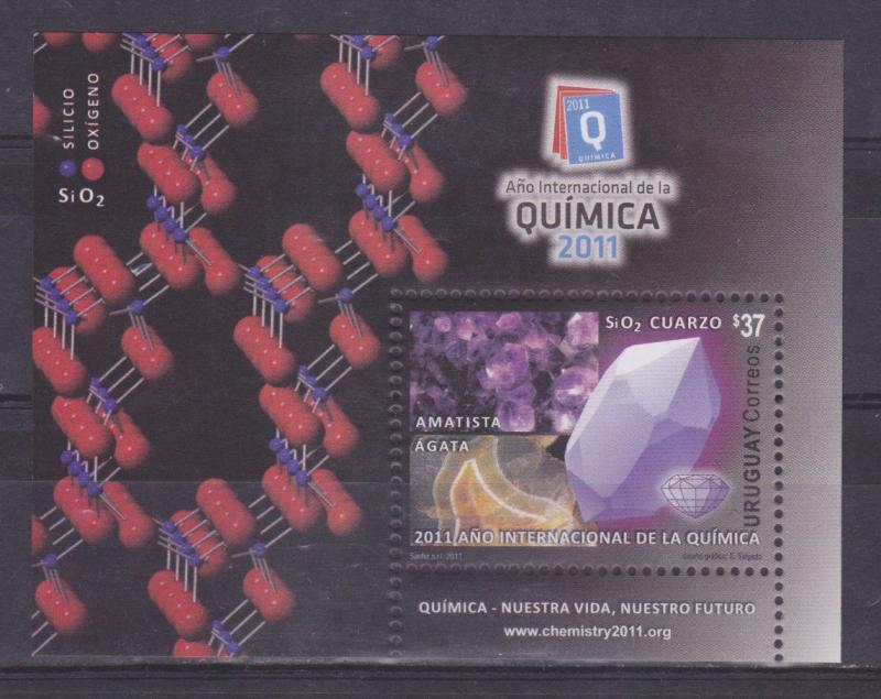 2011 Int.Year chemistry Jewelry Gemstone Amethyst Mineral URUGUAY Sc#2357 MNH 