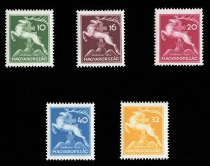 Hungary #481-485 Cat$27.50, 1933 Boy Scouts, set of five, never hinged