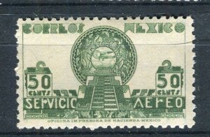MEXICO; 1944 early National History Airmail issue Mint hinged 50c. value