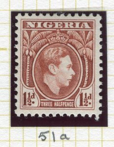 NIGERIA; 1938 early GVI issue fine Mint hinged Shade of 1.5d. value