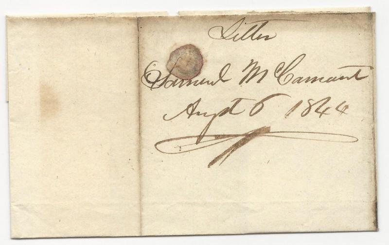 VA US STAMPLESS COVER Hillsvilee August 7, 1844