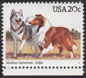 # 2100 MINT NEVER HINGED ( MNH ) ALSKAN MALAMUTE AND COLLIE