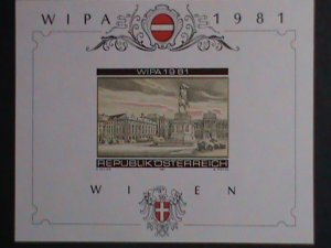 AUSTRIA-1981 SC#B345  WIPA STAMP EXHIBITION-VIENNA IMPERF: MNH S/S VERY FINE