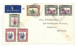 NORTH BORNEO Air Mail Cover SABAH *Jesselton* Overprints GB Scotland 1948 GV122