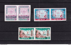 Liberia 1967 Scouts Jamboree  Imperf Horizontal Pair MNH 15982