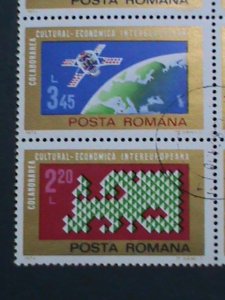 ROMANIA STAMP-1974 SC# 2483-4 INTER EUROPEAN CULTURAL ECONOMY-CTO BLOCK OF 6-