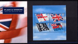 Great Britain 2001 Flags & Ensigns Mint MNH Miniature Sheet in Pack SC 1999