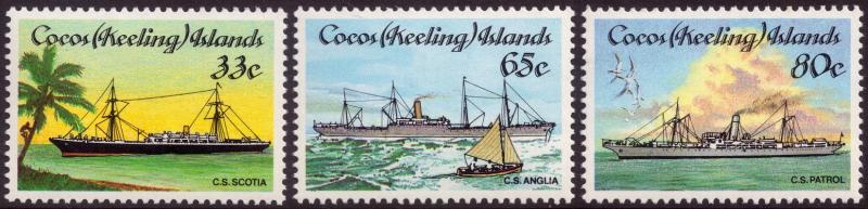 Cocos (Keeling) Islands 1985 Cable-Laying Ships Set of 3 SG 129-131 MNH