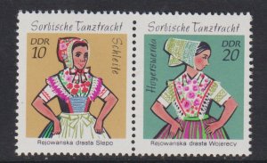 German Democratic Republic DDR #1294-1295 MNH 1971 Sorbian costumes pair