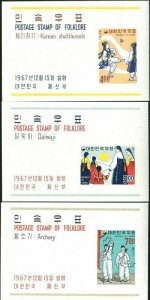 Korea South 1967 SG729 Folklore MS set MNH