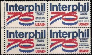 #1632  Blk-4,\Interphil-76\. MNH. 13 cent