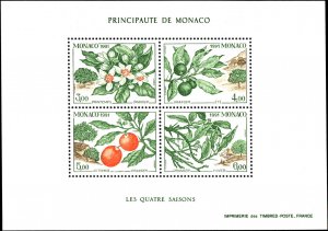 Monaco #1775, Complete Set, 1991, Trees, Fruit, Never Hinged