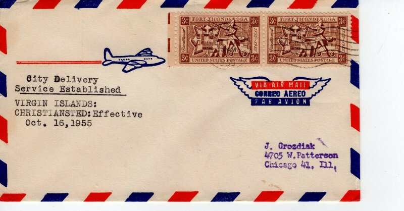 CITY DELIVERY SERVICE, VIRGIN ISLANDS  1955 FDC8255