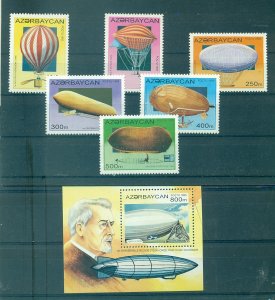 Azerbaijan - Sc# 507-13. 1995 Balloons & Airships. MNH. $6.50.