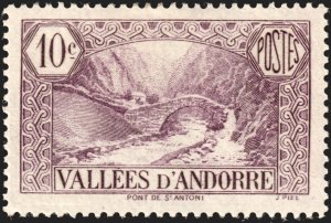 Andorra (French) #27  MOG - 10c Vallees d'Andorre (1932)