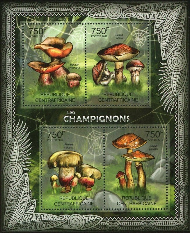 Mushrooms Stamp Boletus Erythropus Suillus Grevillei Calopus S/S MNH #3612-3615 