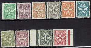 MALTA 1925 POSTAGE DUE SET WMK MULTI SCRIPT CA