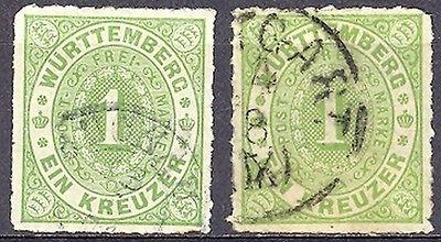 Wuerttemberg  Mi 36a,36b Used VF   EUR 123