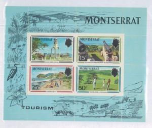 Lot of 4 - 1970 Montserrat Postage Stamp Souvenir Sheets #251a Tourism Publicity