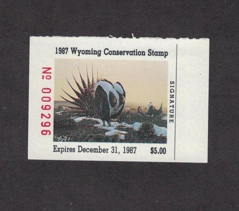 WY4 - Wyoming State Duck Stamp.  Single. MNH. OG.