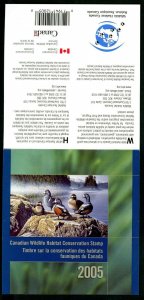 CANADA 2005 DUCK STAMP ARTIST SIGNED IN FOLDER AS ISSUED HARLEQUIN DUCKS