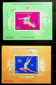 ROMANIA Sc 3209(NOTE) NH 2 IMPERF SOUVENIR SHEET OF 1984 - OLYMPICS