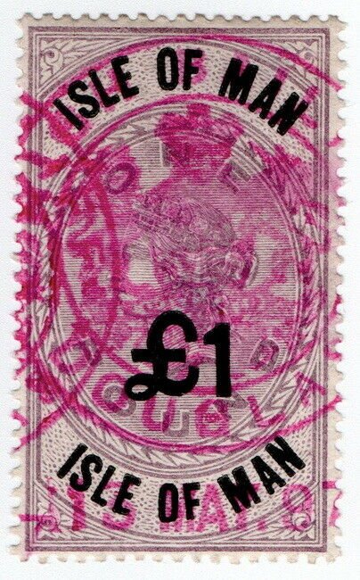(I.B) QV Revenue : Isle of Man £1 (1895)