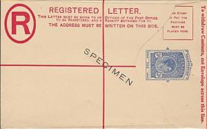 GRENADA GVI 3d registered envelope oveprinted SPECIMEN - scarce............54759