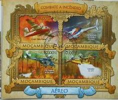 MOZAMBIQUE SHEET USED FIRE ENGINES HELICOPTERS AVIATION