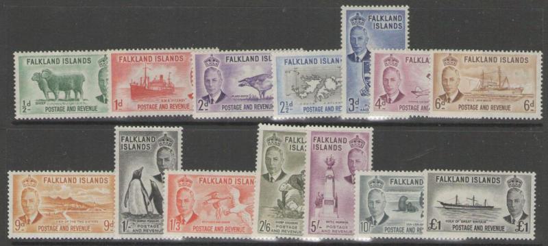 FALKLAND ISLANDS SG172/85 1952 DEFINITIVE SET MNH