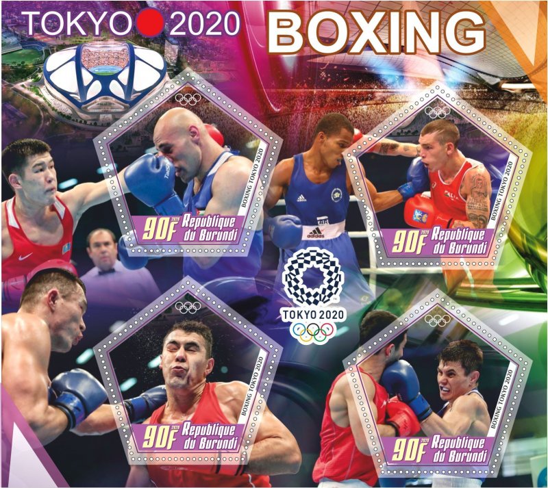 Stamps.Sports. Boxing  2020 year 1+1 sheets perforated Burundi