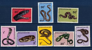 Rwanda Sc 194-201 - MNH Set of 1967 - Snakes - HM05