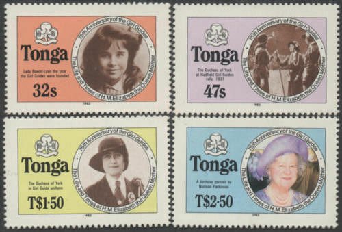 Tonga 1985 SG915B-918B Life and Times of Queen Mother perforated set MNH