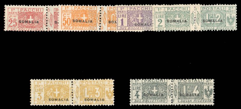 Italian Colonies, Somalia #Q10-15 Cat$740, 1923 25c-4L, complete set of unsev...