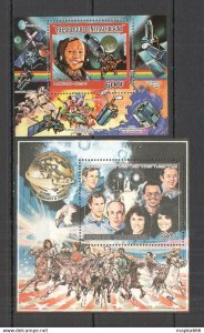 1986 Central Africa Space Apollo 11 Armstrong Challenger 2Bl ** Nw0145