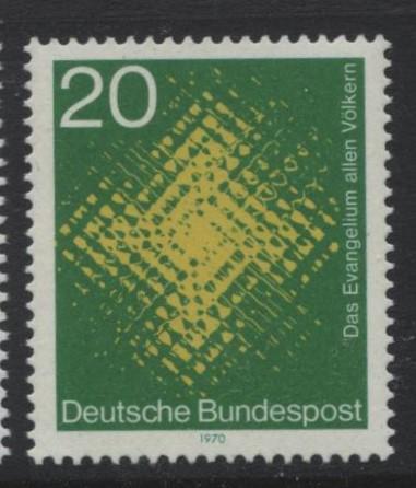 GERMANY. -Scott 1045 -Catholic Missonaries - 1970- MNH - Single 20pf Stamp