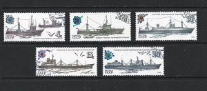 RUSSIA - 1983 SOVIET FISHING FLEET - SCOTT 5157 TO 5161 - USED