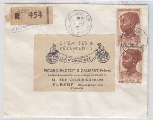 Ivory Coast 1956 Commercial Cover To France Postal History J3627