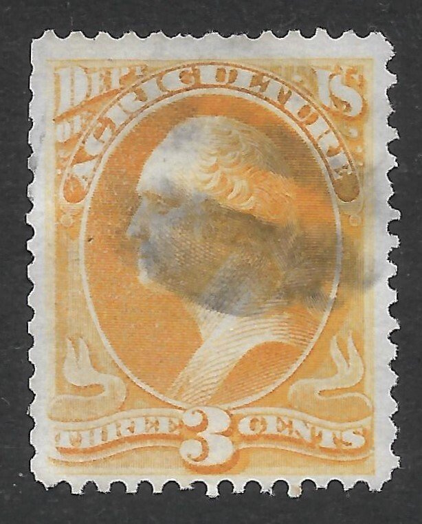 Doyle's_Stamps: 1873 Used Agriculture Official Issue, Scott #O3