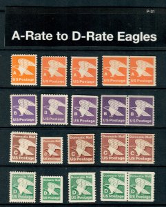 1735 2112 MNH 1978-1985 A-Rate to D-Rate Eagle Collection MNH