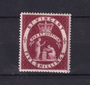 St Vincent QV 1885 5/- SG53 MH BP161035