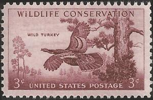 # 1077 MINT NEVER HINGED WILD TURKEY