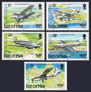 Isle of Man 262-266,MNH.Michel 256-260. Official Airmail service-50,1984.ICAO-40