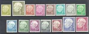 GERMANY (WEST) 1954 Heuss Definitive set of 20 marginal - 89093