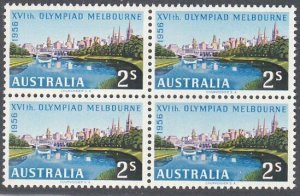 AUSTRALIA 1956 Olympic Games 2/- block of 4 MNH..............................874