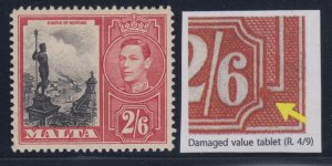 Malta, SG 229a, MHR Damaged Value Tablet variety